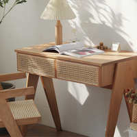 ラタンドロワーデスク｜ナチュラルで省スペースな木製机 – 6JOHAN